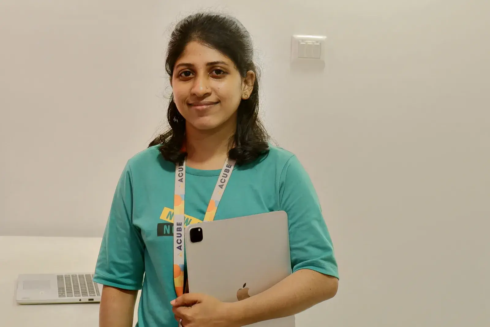 A junior developer at Acube Innovations in Kochi