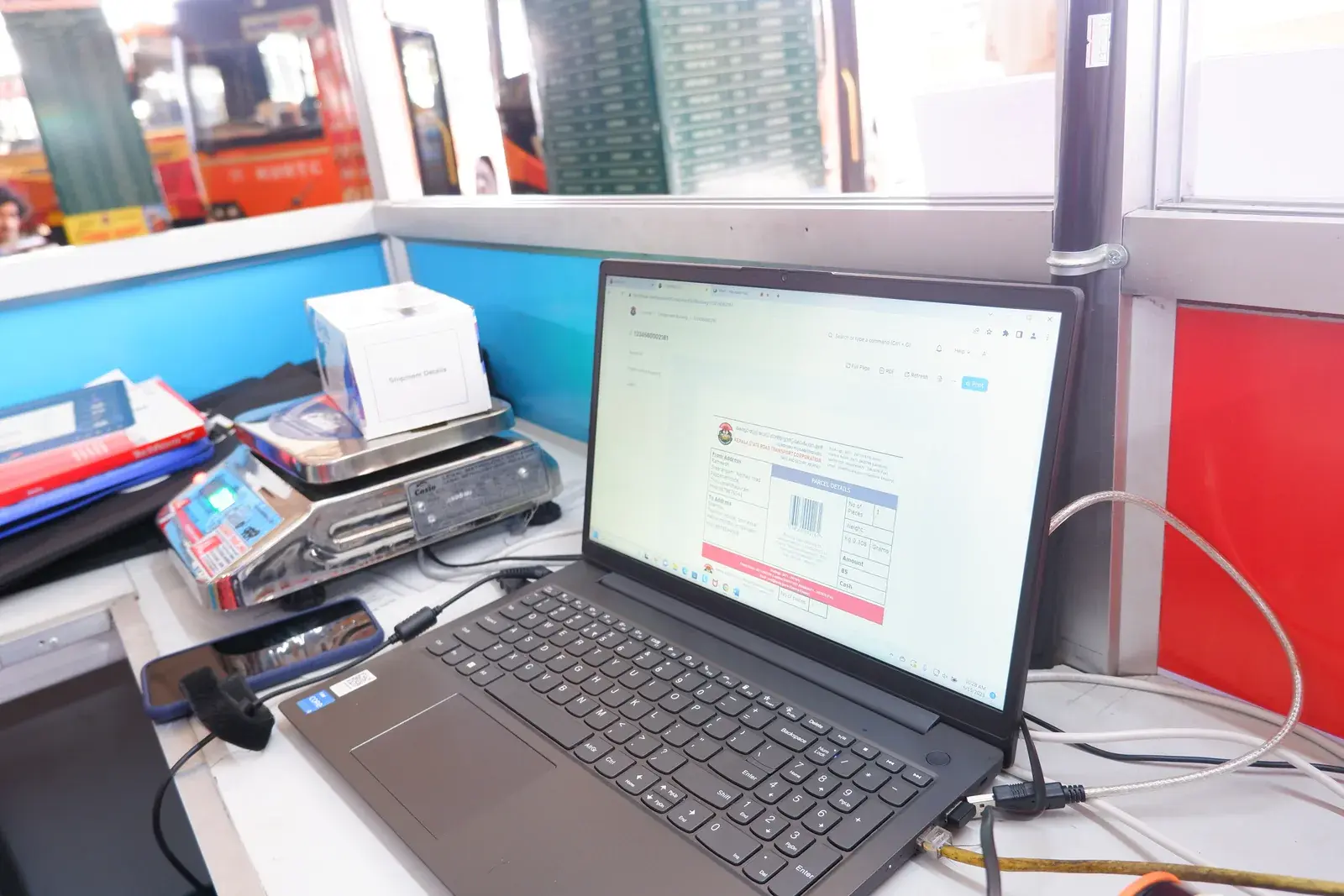 The Acube-built booking and logistics system live at a KSRTC counter