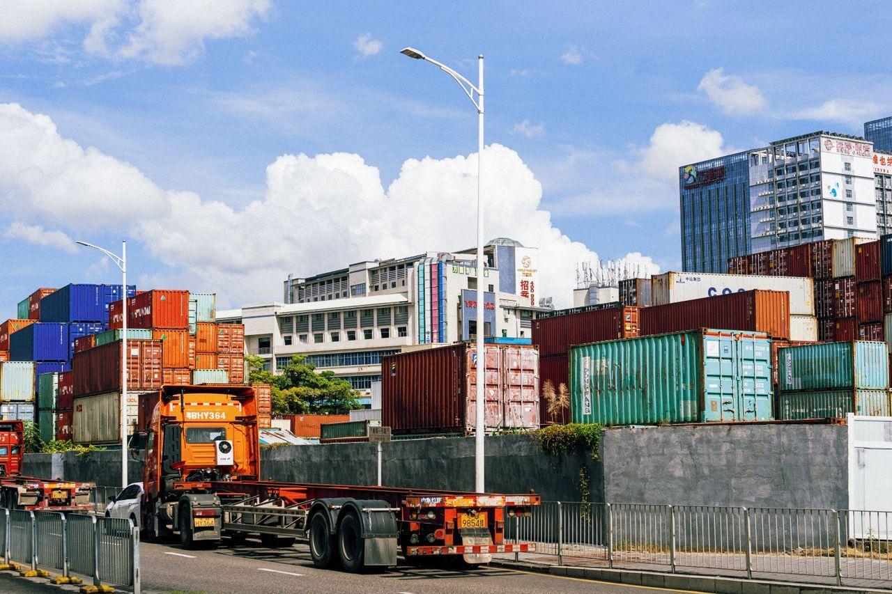 ERP for Logistics & Transportation — Move Goods Faster, Bill Sooner — logistics trucks warehouse shipping, by Acube Innovations, an ERPNext & software development company in India