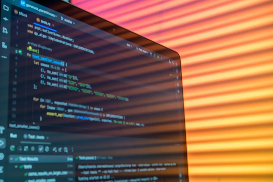 Monitor filled with program code