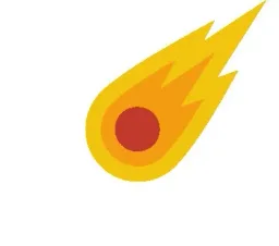 The Comet ERP logo, a comet in amber and red