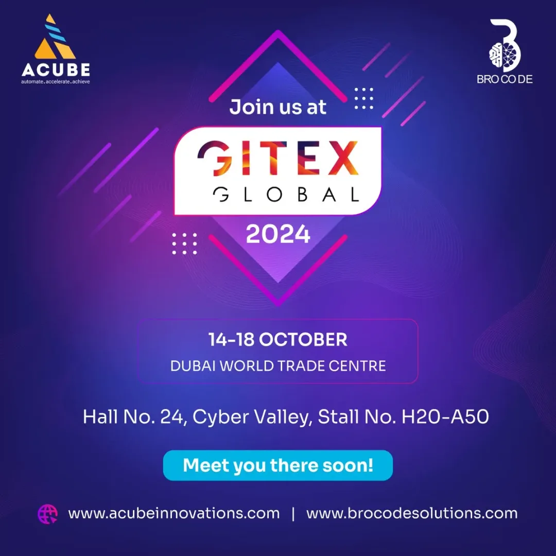 The GITEX Global 2024 invitation from Acube and Brocode