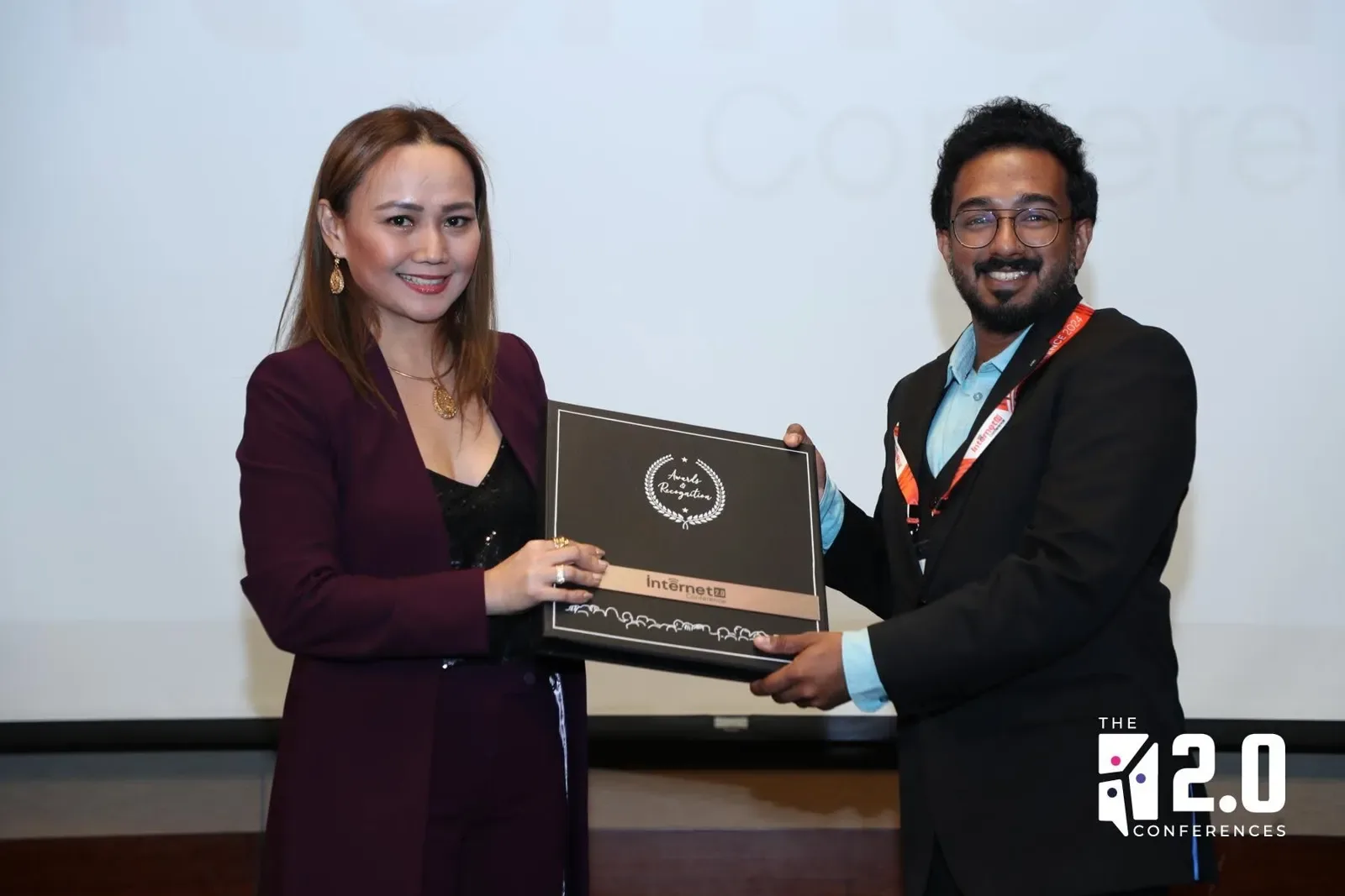 An award presented on stage at the conference