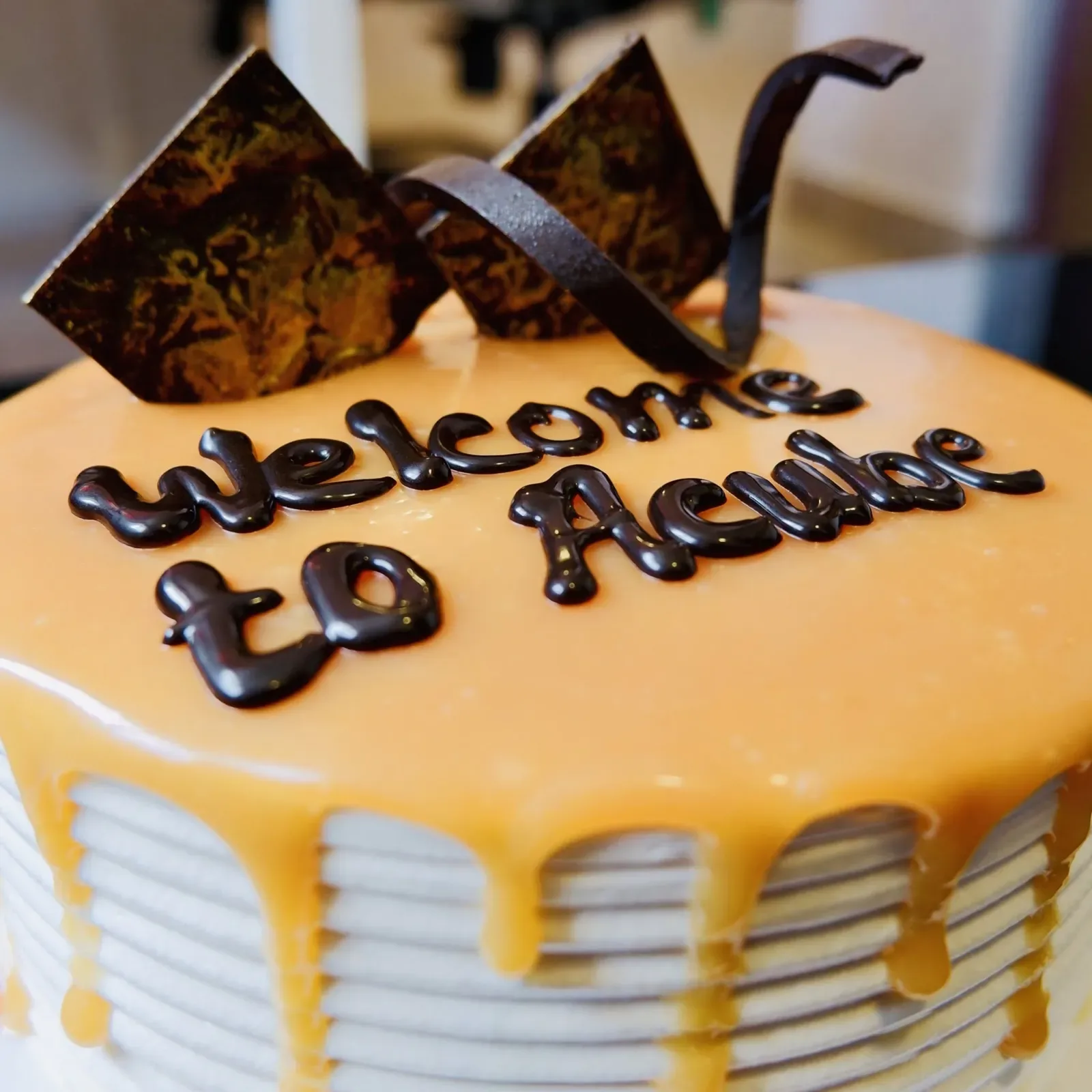 A Welcome to Acube cake
