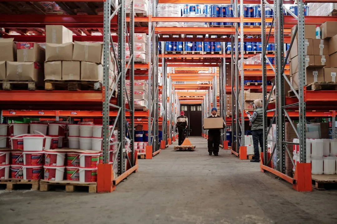 Wholesale & Distribution ERP Software — Built on ERPNext — wholesale distribution warehouse goods boxes, by Acube Innovations, an ERPNext & software development company in India