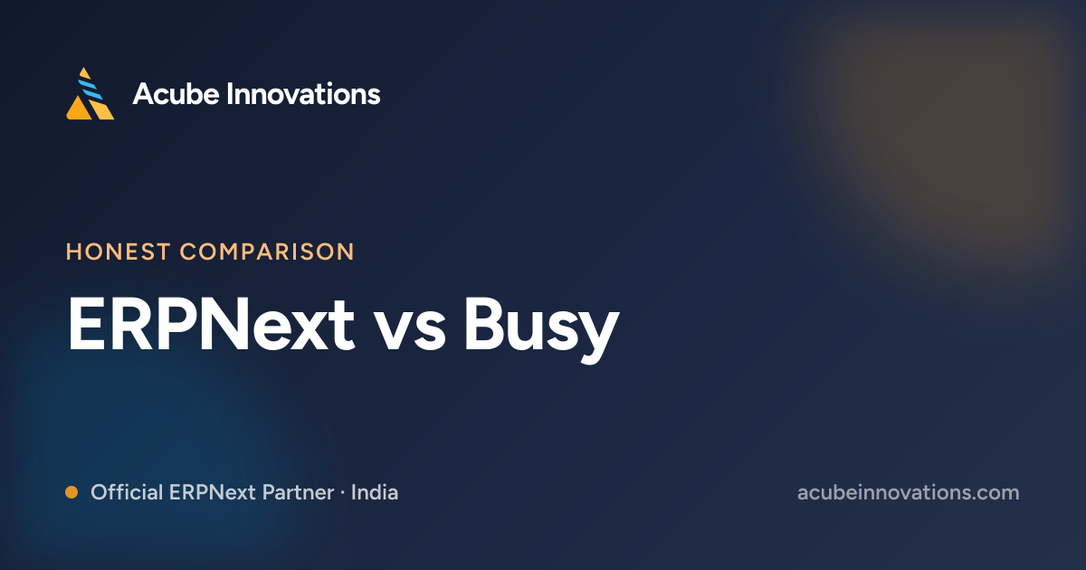 ERPNext vs Busy