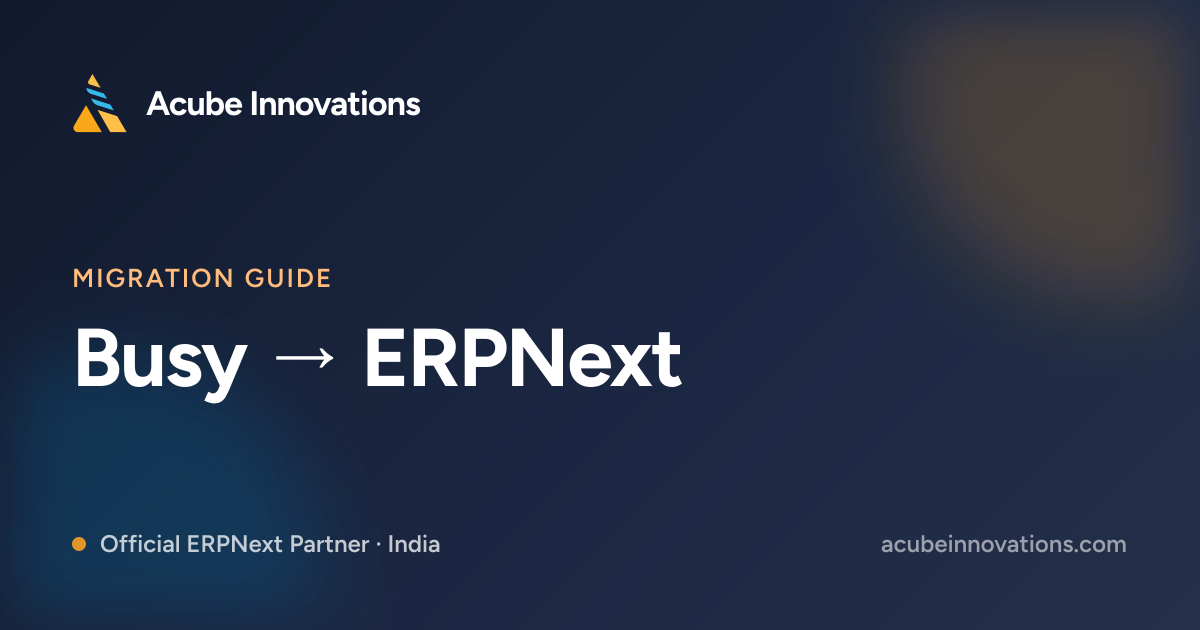 Busy to ERPNext migration