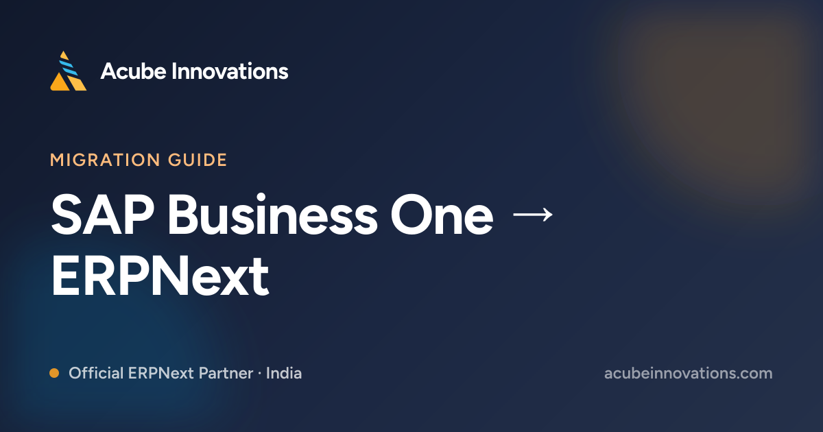 SAP Business One to ERPNext migration
