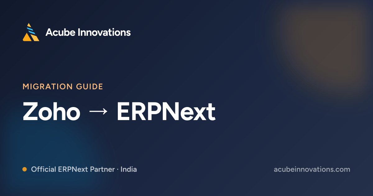 Zoho to ERPNext migration